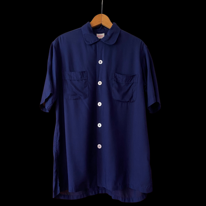 1950s Blue Loop Collar Shirt