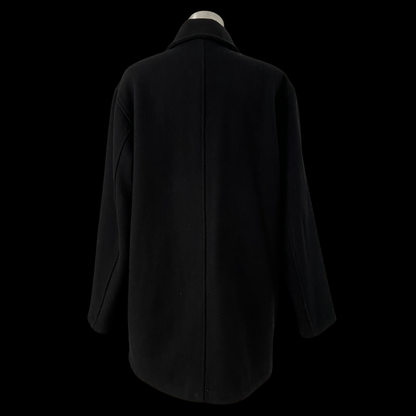 1990s Bonnie Cashin Style Black Wool Coat Turnlock