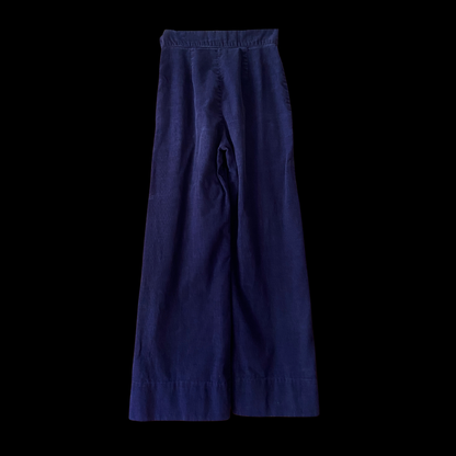 1940s Blue Corduroy Side Button Pants