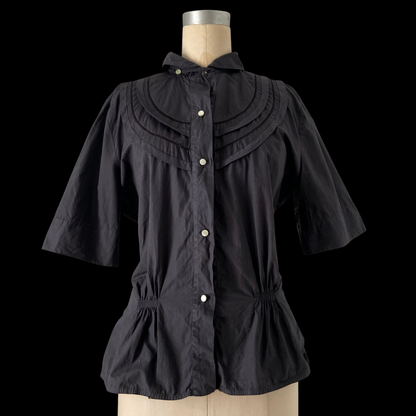 1940s Gray Cotton Top with Patches