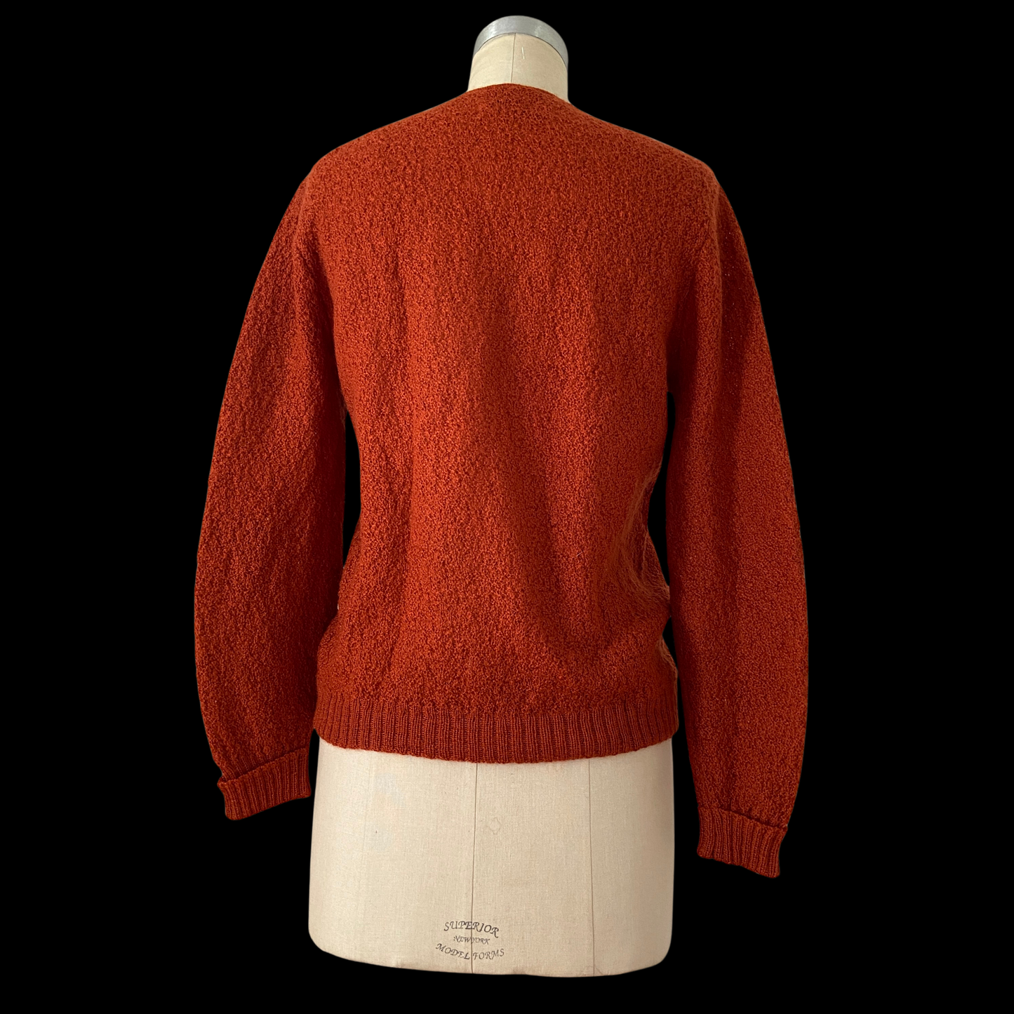 1960s Orange Bouclé Wool Cardigan