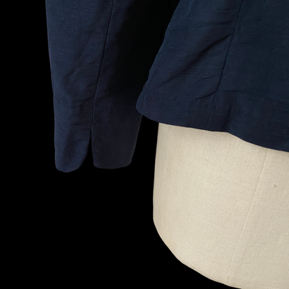 1940s Blue Rayon Fitted Blazer Jacket
