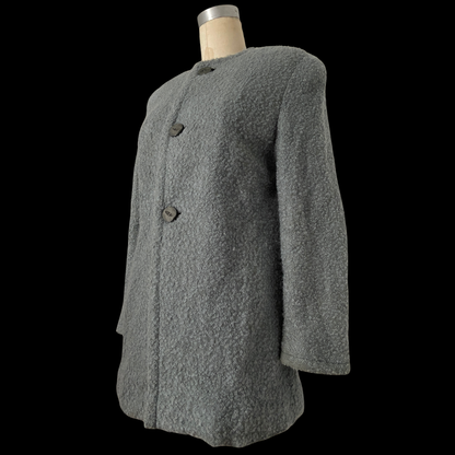 1940s Boucle Wool Jacket with Scarf