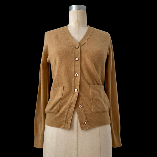 1970s Tan Cashmere Cardigan