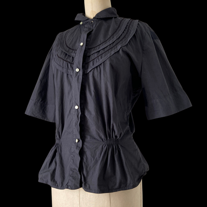 1940s Gray Cotton Top with Patches