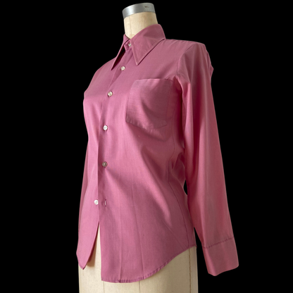1960s Pink Dagger Collar Top