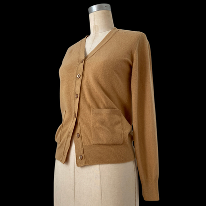 1970s Tan Cashmere Cardigan