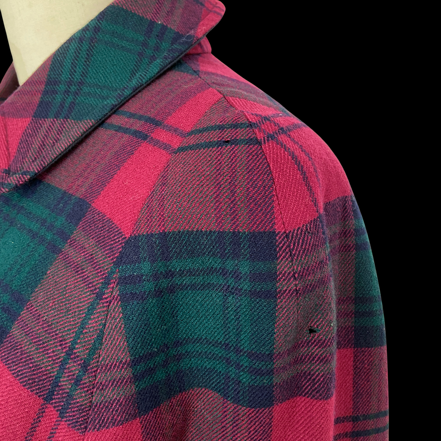 1950s 1960s Burberry Wool Plaid and Gaberdine Reversible Cape with Hat