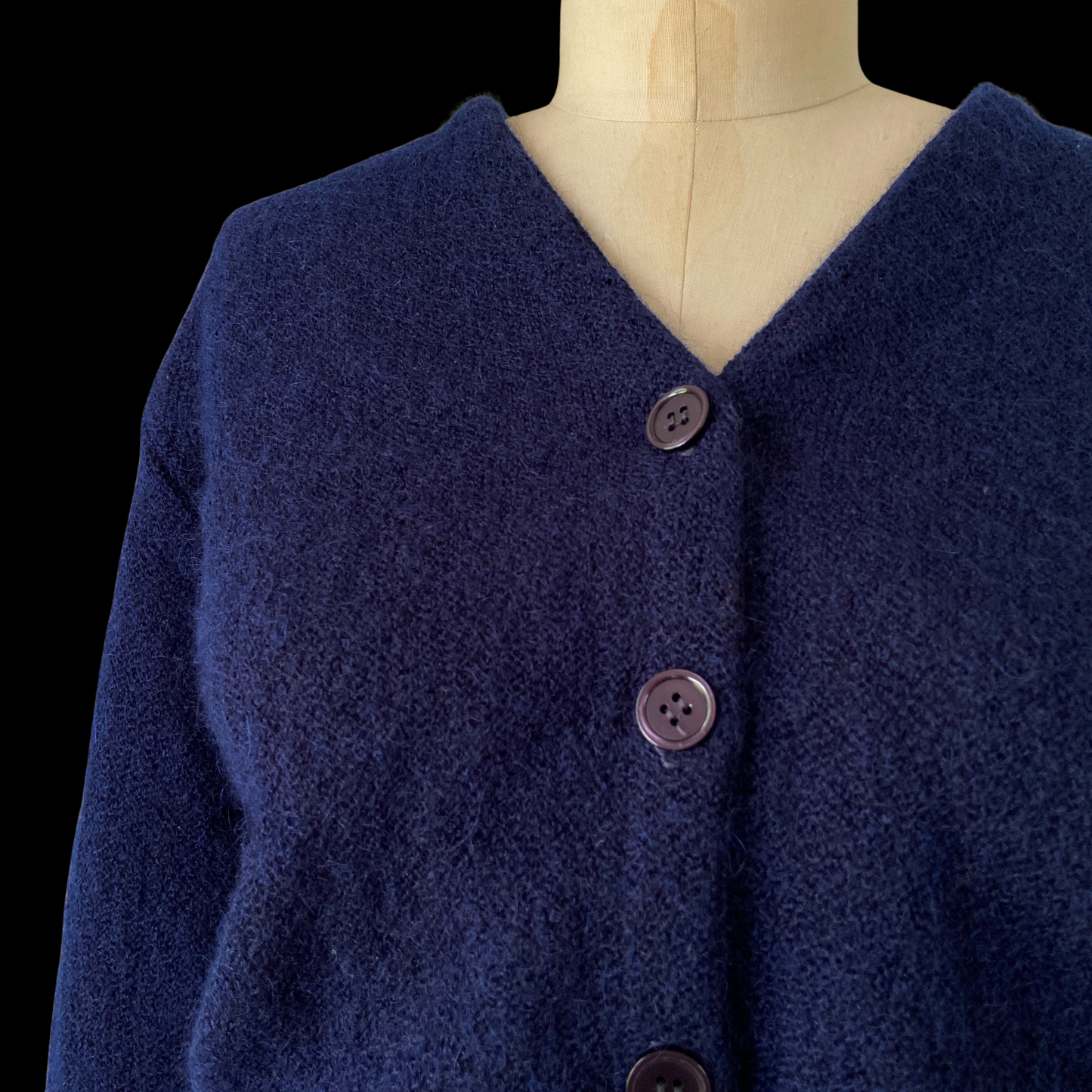 1960s Blue Mohair Cardigan Fuzzy Cropped