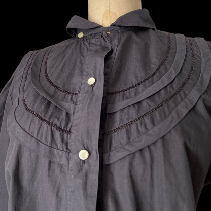 1940s Gray Cotton Top with Patches