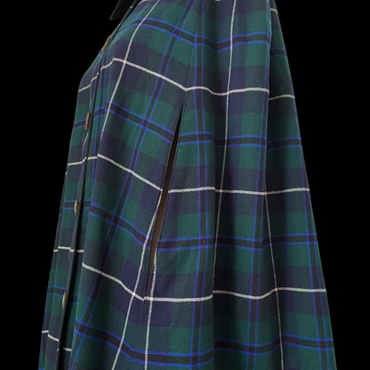 1970s Wool and Gaberdine Reversible Tartan Cape