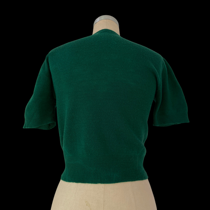 1940s Green Wool Sweater