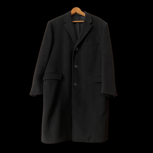 1960s Black Wool Overcoat