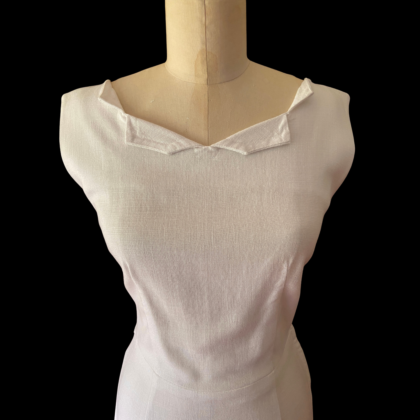 1940s White Cotton Dress