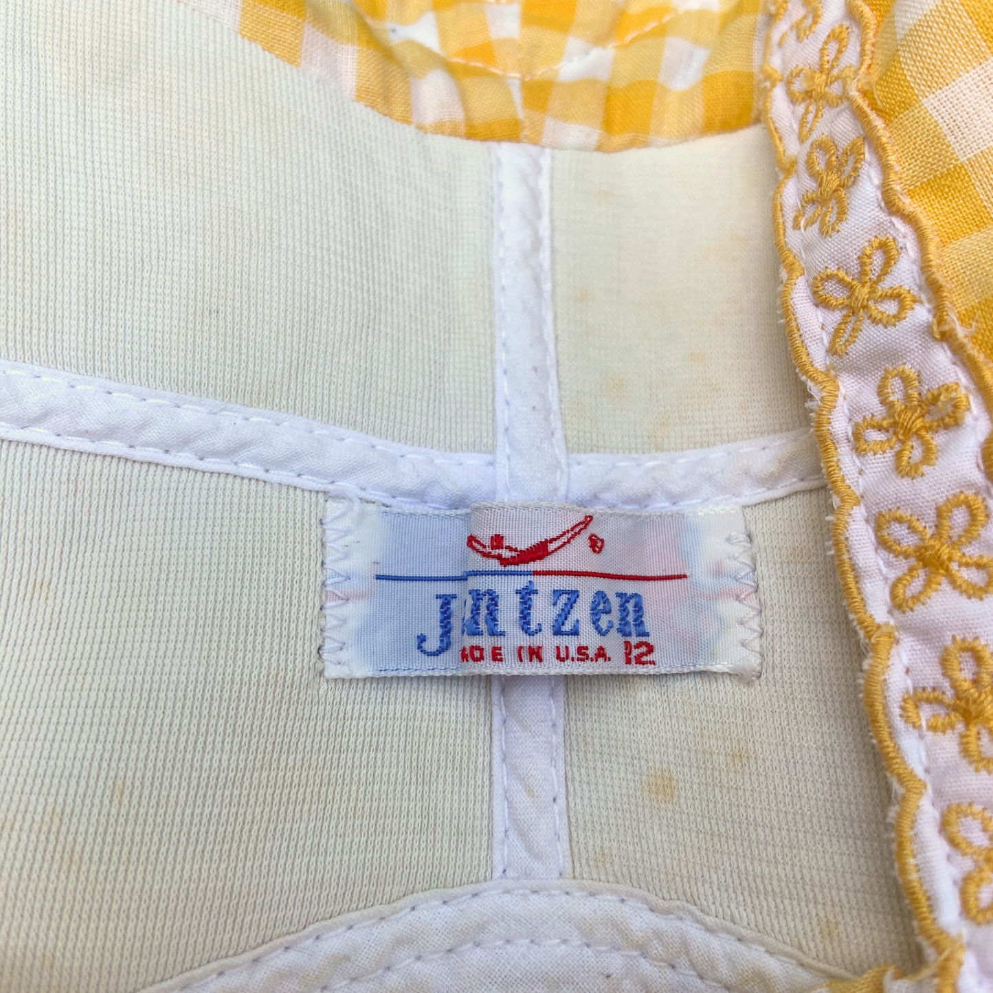 1960s Yellow Gingham Cotton Swimsuit Playsuit Jantzen