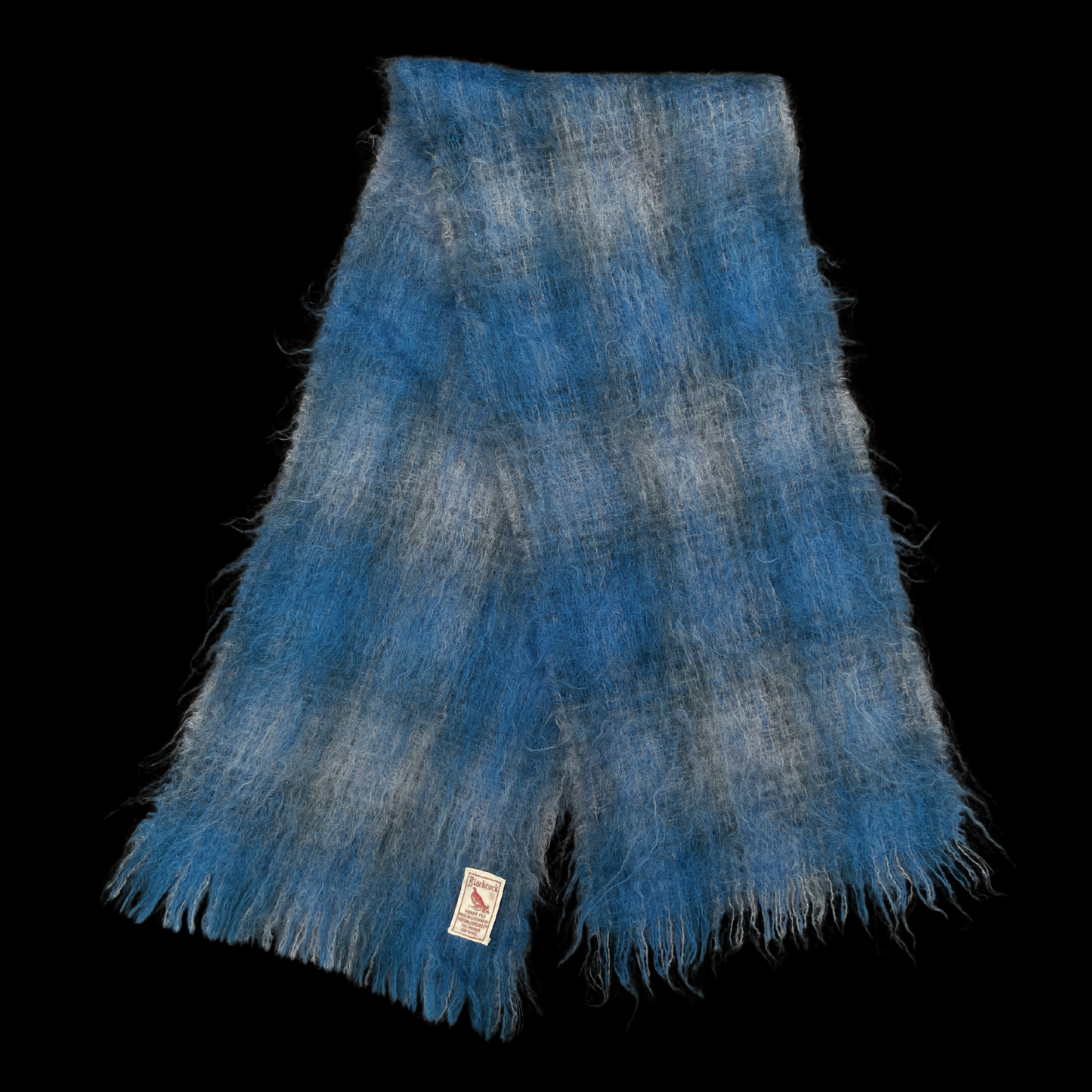 1960s Blue Mohair Scarf