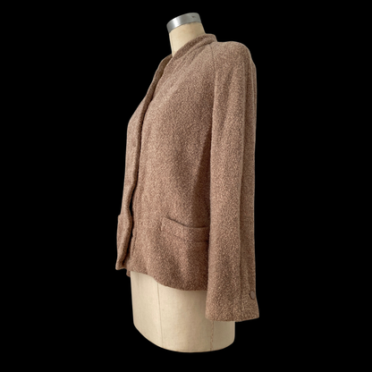 1940s Pink Boucle Wool Jacket Zelinka-Matlick and Forstmann