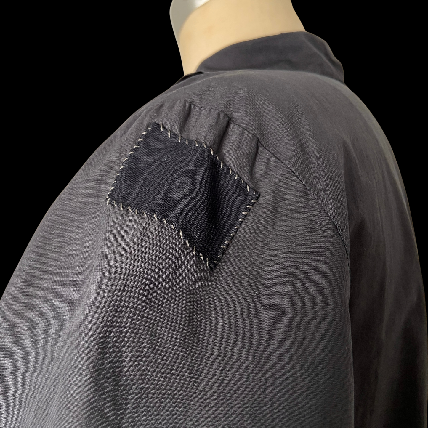 1940s Gray Cotton Top with Patches