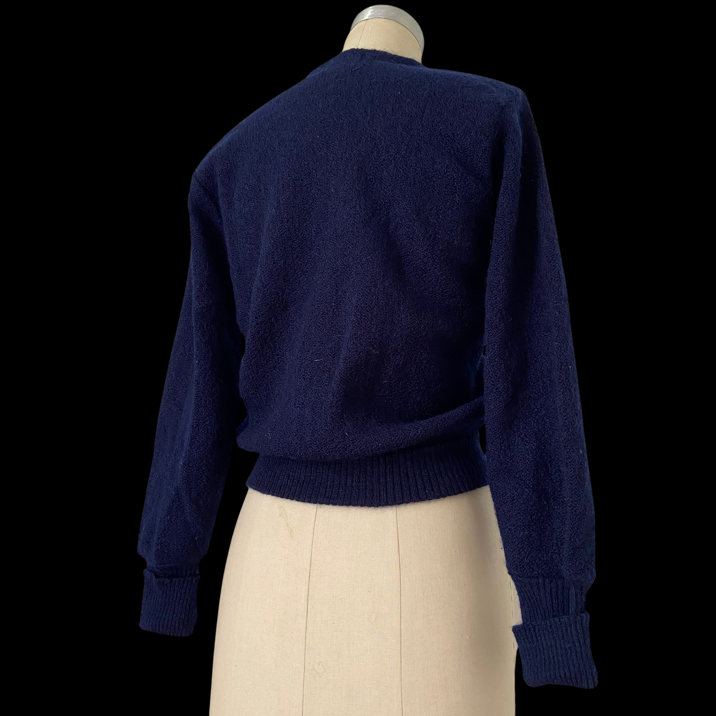 1960s Blue Mohair Cardigan Fuzzy Cropped