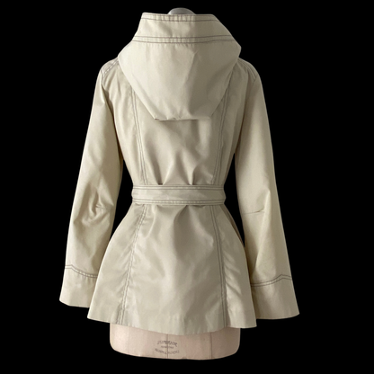 1970s Hooded Cream Trench Coat