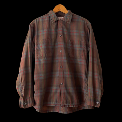 1950s 1960s McGregor Plaid Loop Collar