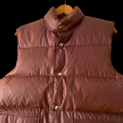 1970s Brown Down Vest Reversible