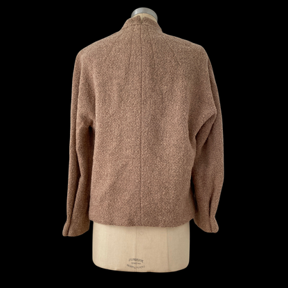 1940s Pink Boucle Wool Jacket Zelinka-Matlick and Forstmann