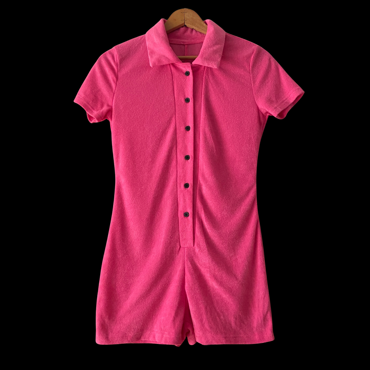 1970s Pink Terrycloth Romper
