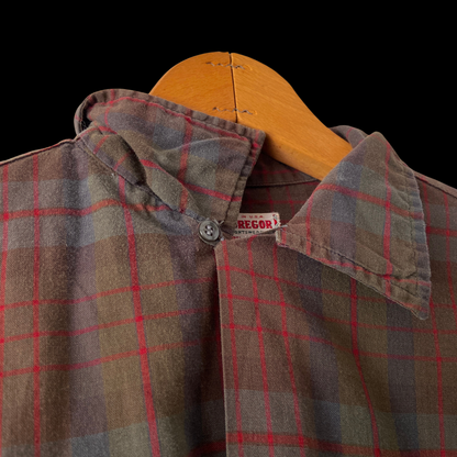 1950s 1960s McGregor Plaid Loop Collar