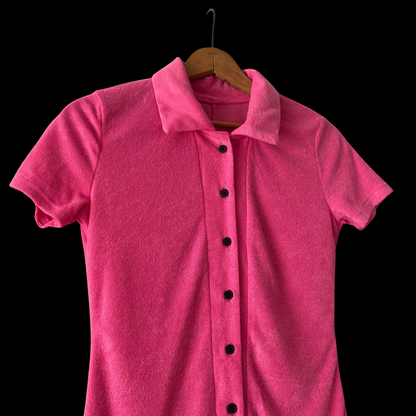 1970s Pink Terrycloth Romper