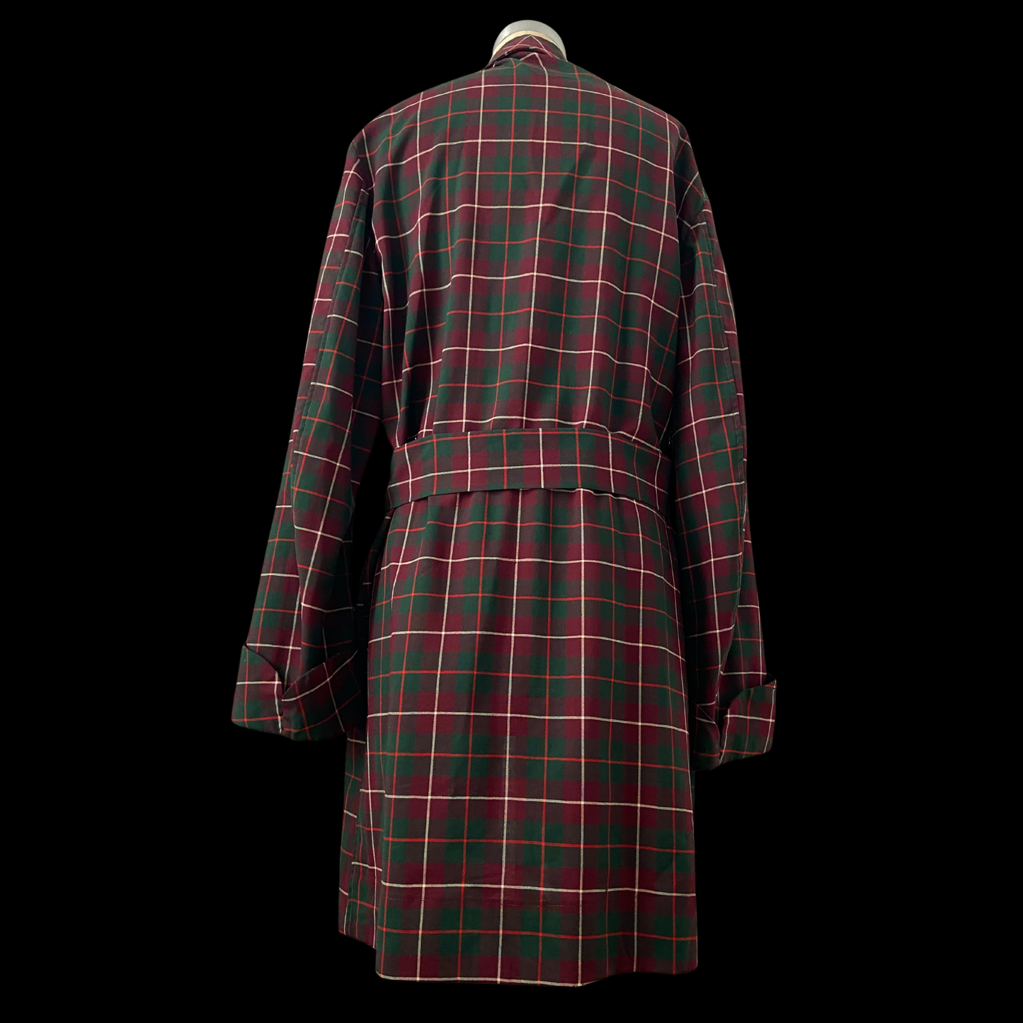 1930s 1940s Plaid Wool Robe