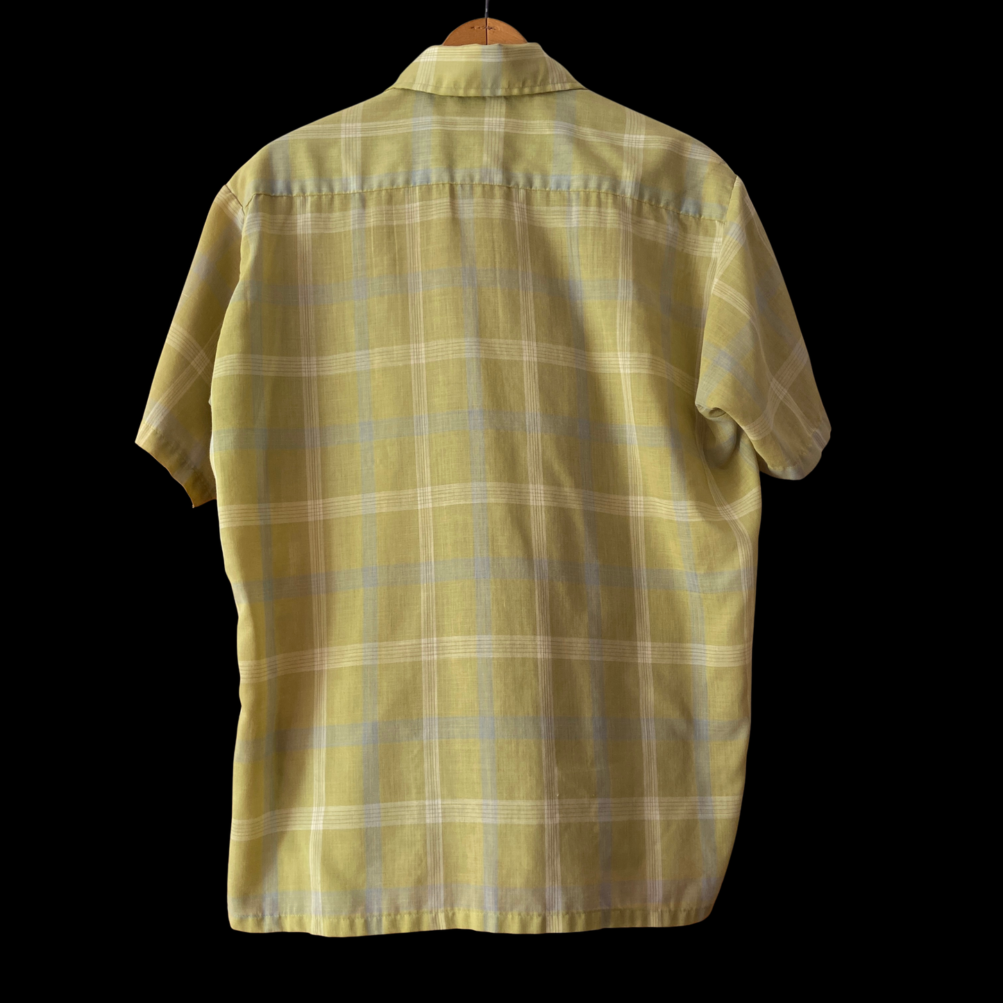 1950s Green Plaid Loop Collar Shirt