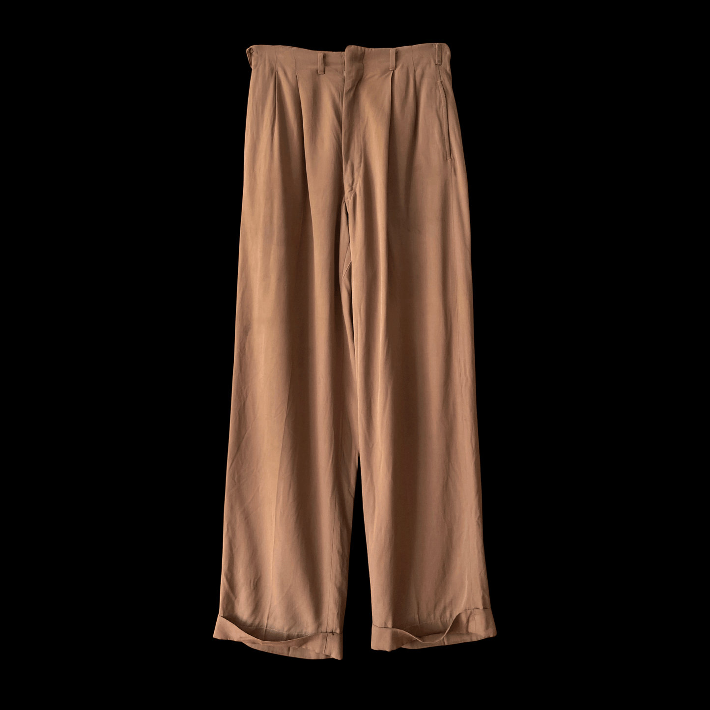 1940s Drop Loop Brown Gaberdine Pants