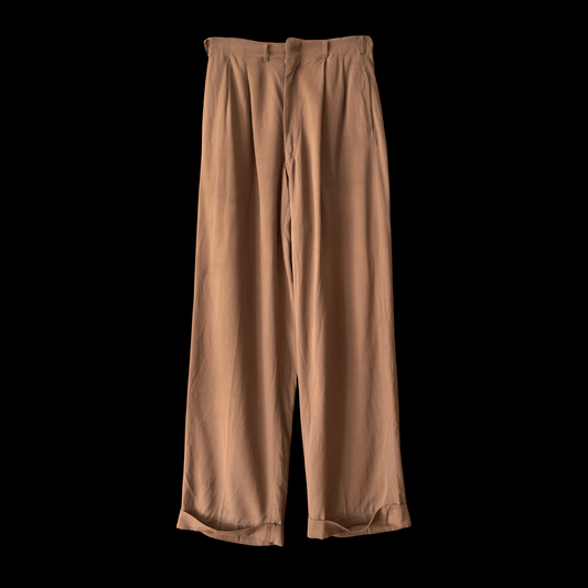 1940s Drop Loop Brown Gaberdine Pants