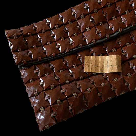 1940s Brown Plasti-square Clutch