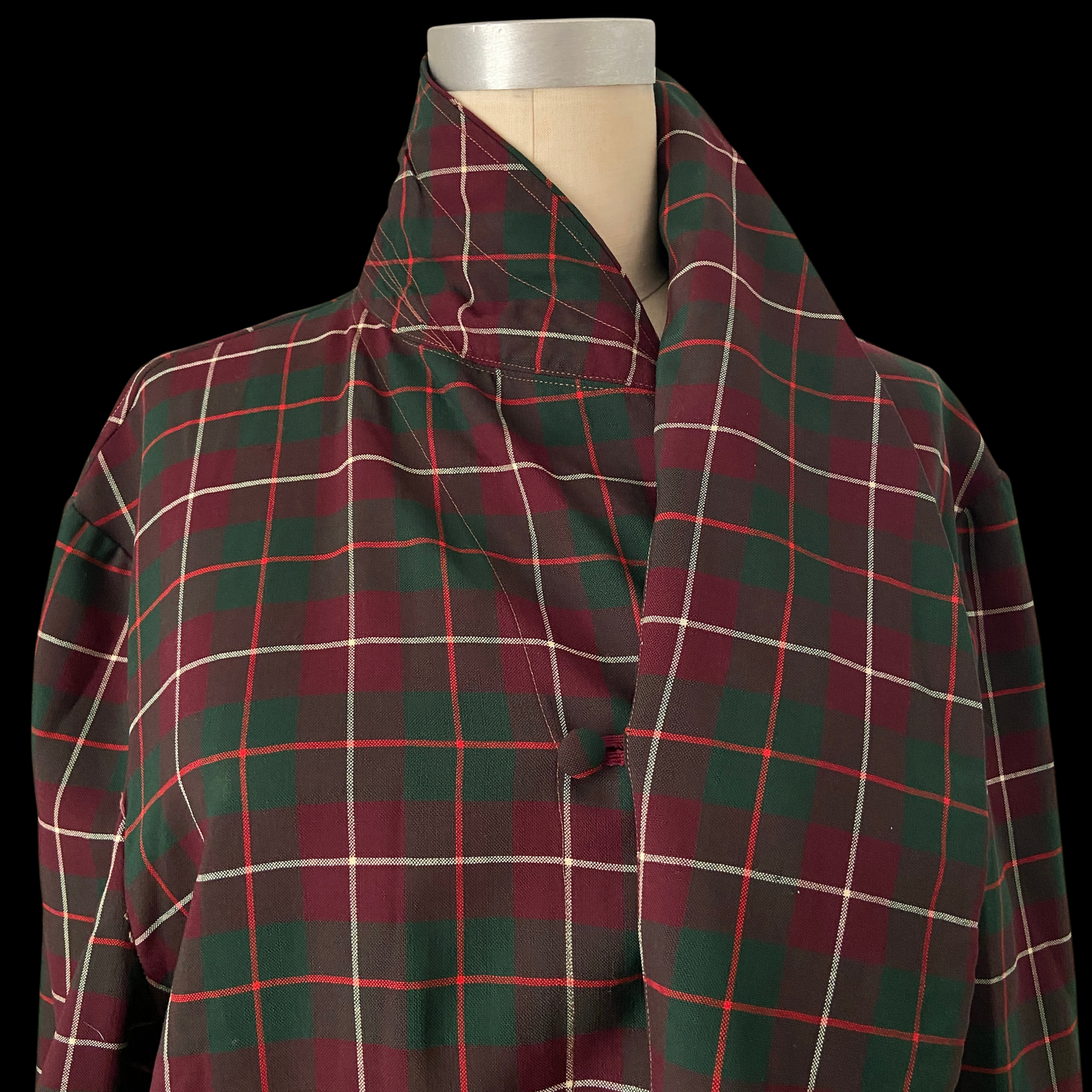 1930s 1940s Plaid Wool Robe