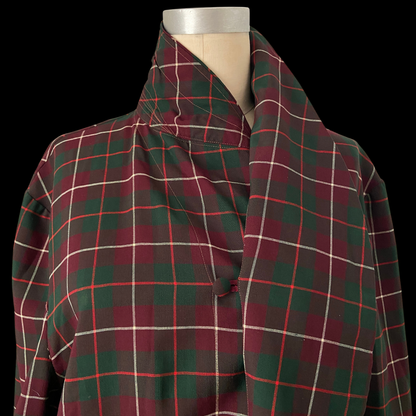 1930s 1940s Plaid Wool Robe