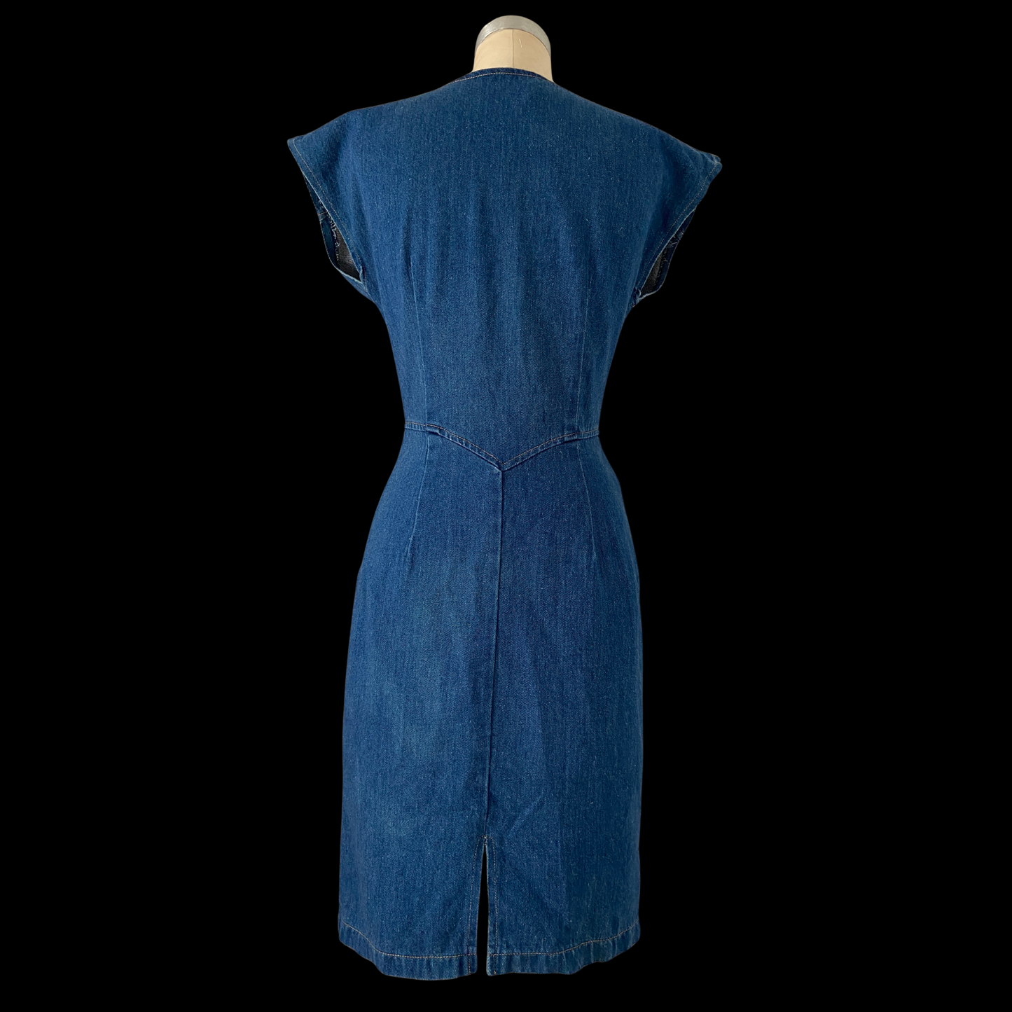 1980s Punk Denim Double Zipper Dress