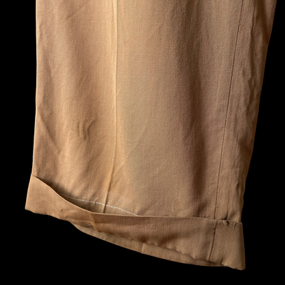 1940s Drop Loop Brown Gaberdine Pants