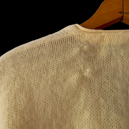 1960s Fuzzy Mohair Cardigan Yellow