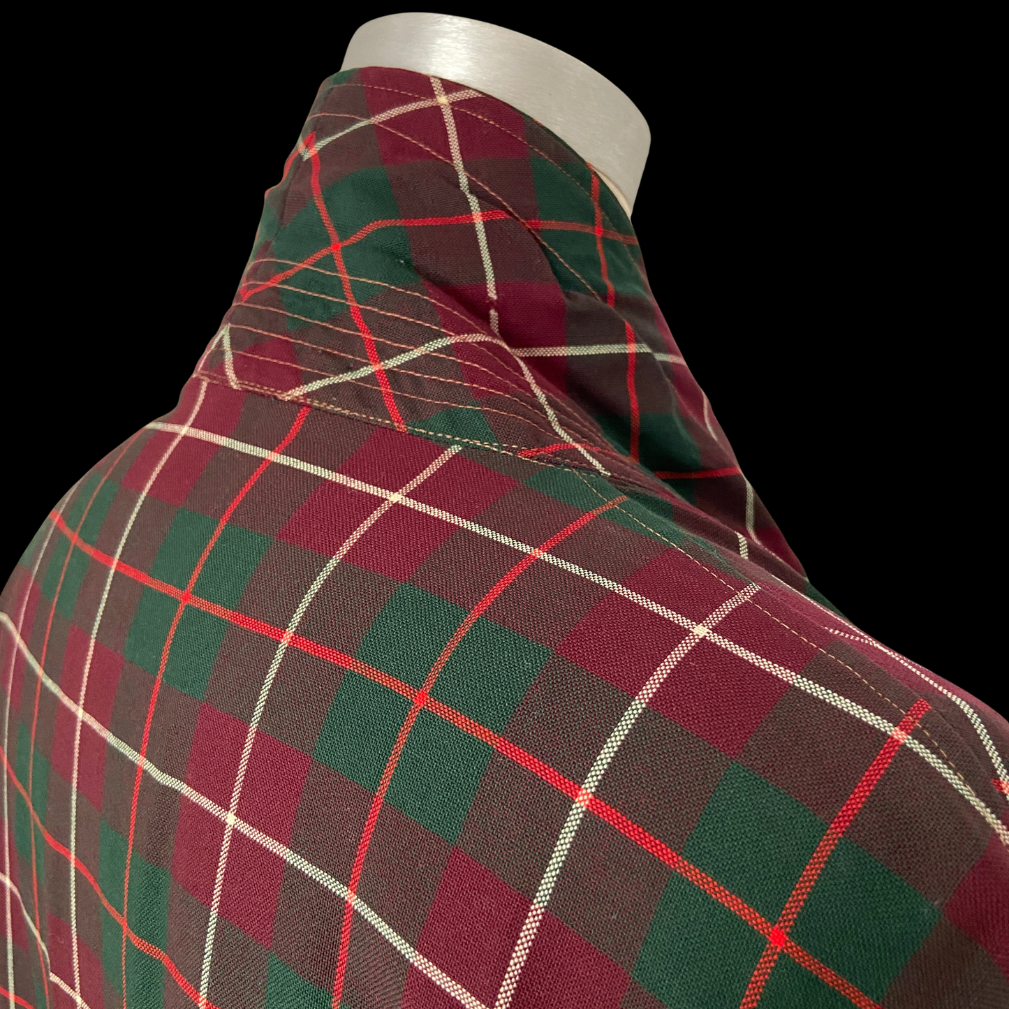 1930s 1940s Plaid Wool Robe