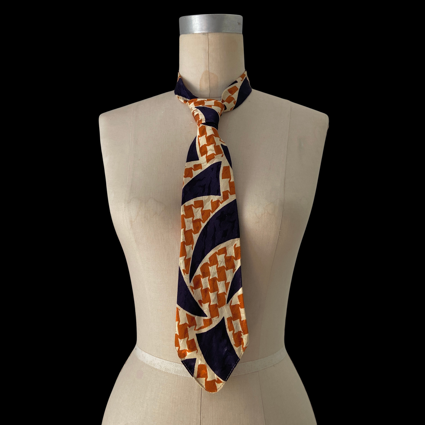 1940s Geometric Print Neck Tie