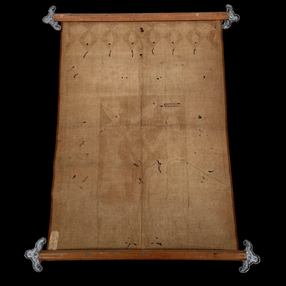 19th Century Egyptian Revival Applique Wall Hanging with Original Finials