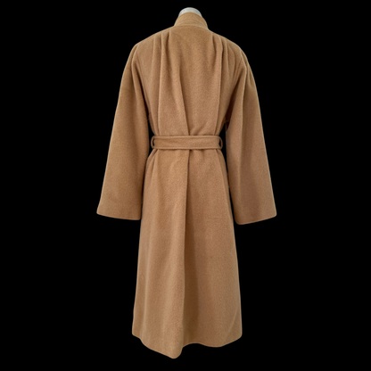 1970s Tan Wool Wrap Coat Forstmann