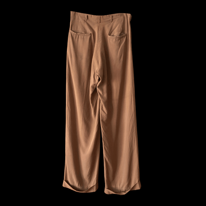 1940s Drop Loop Brown Gaberdine Pants