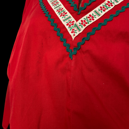 1940s Red Cotton Ric Rac Top