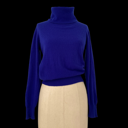 1980s Cobalt Blue Cashmere Sweater I. Magnin