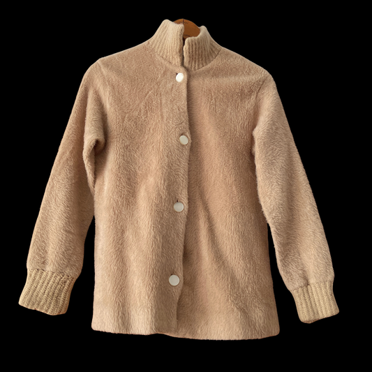 1960s Faux Fur Cream Cardigan