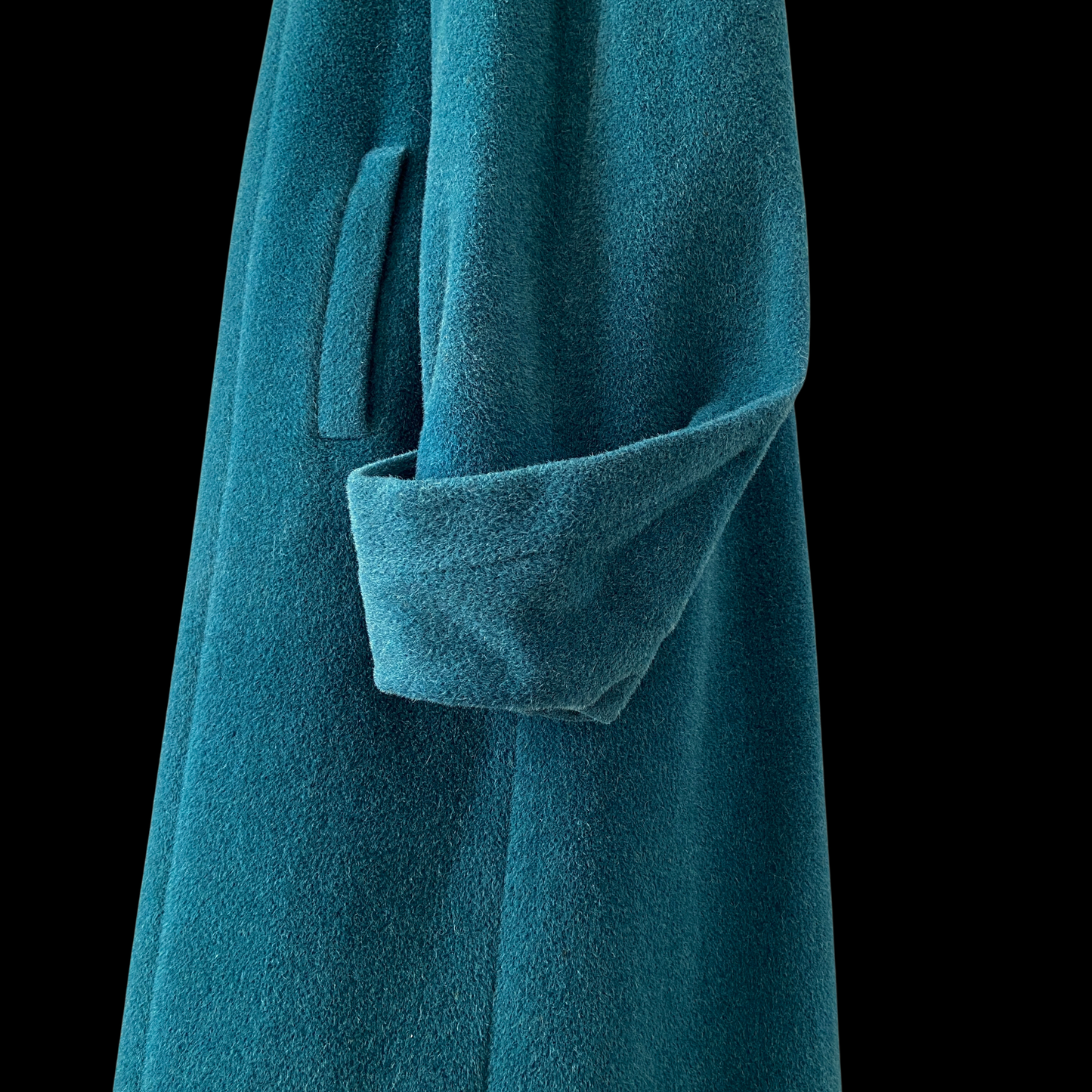 1940s 1950s Blue Llama Wool Swing Coat