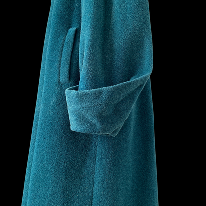 1940s 1950s Blue Llama Wool Swing Coat